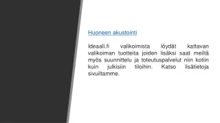 Huoneakustiikka  ideaali.fi