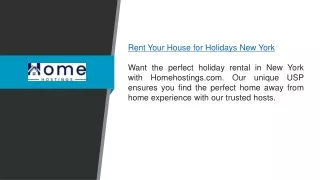 Rent Your House For Holidays New York  Homehostings.com