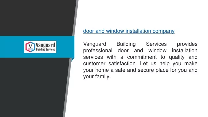 door and window installation company vanguard