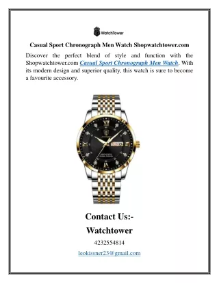 Casual Sport Chronograph Men Watch Shopwatchtower