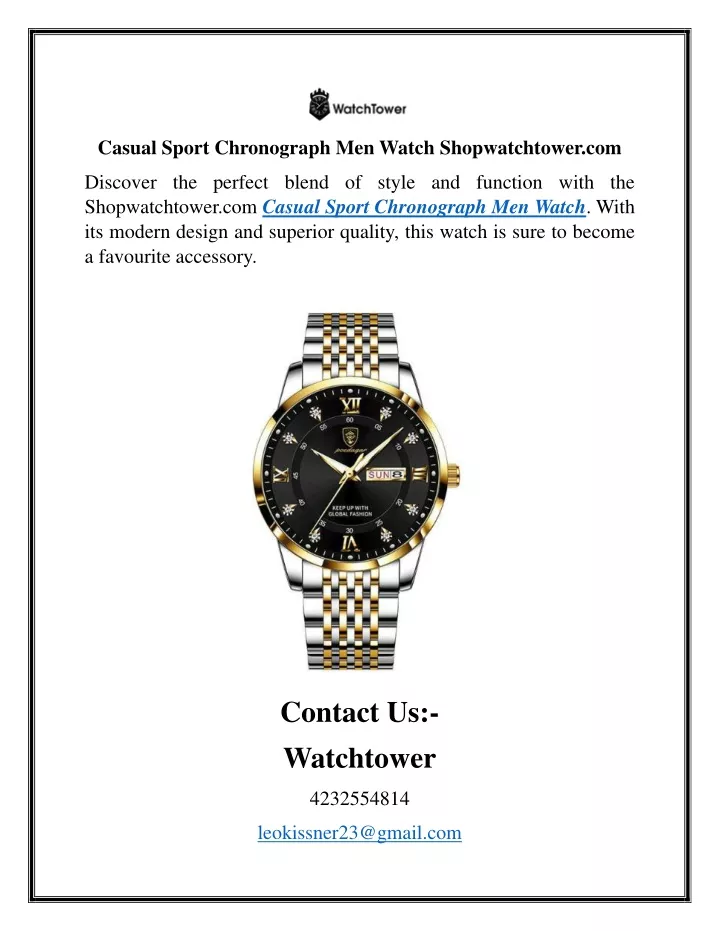 casual sport chronograph men watch shopwatchtower