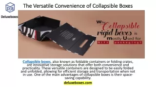 the versatile convenience of collapsible boxes