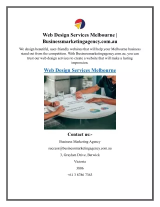 Web Design Services Melbourne  Businessmarketingagency