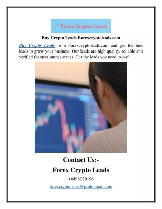 Buy Crypto Leads Forexcryptoleads