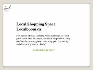 local shopping space localboom ca feel