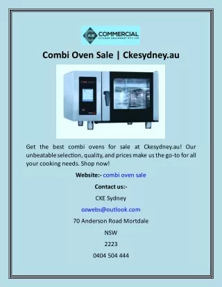 Combi Oven Sale  Ckesydney