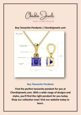 Buy Tanzanite Pendants | Chordiajewels.com