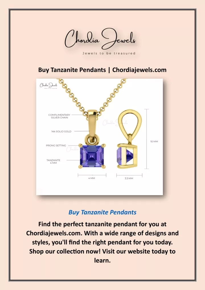 buy tanzanite pendants chordiajewels com