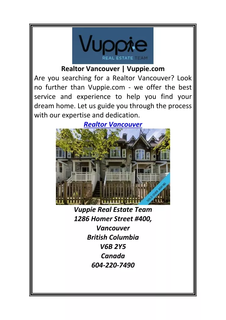 realtor vancouver vuppie com are you searching