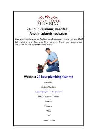 24 hour plumbing near me anytimeplumbingok com