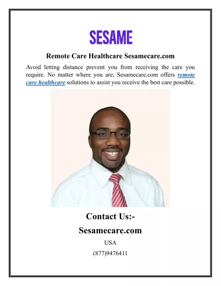 remote care healthcare sesamecare com