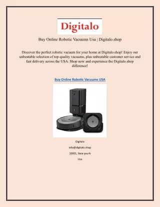 Buy Online Robotic Vacuums Usa  Digitalo.shop