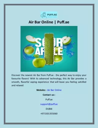 Air Bar Online  Puff.ae