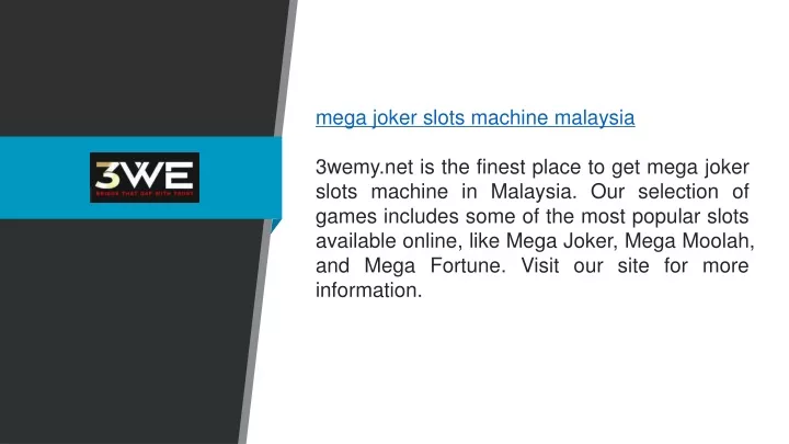 mega joker slots machine malaysia 3wemy