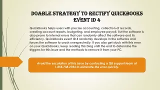 doable strategy to rectify quickbooks event id 4
