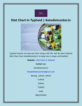 Diet Chart In Typhoid  Ketodietcenter.in