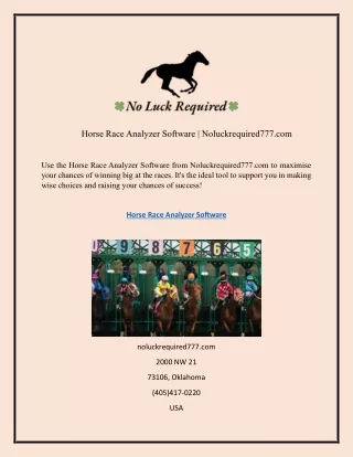 horse race analyzer software noluckrequired777 com
