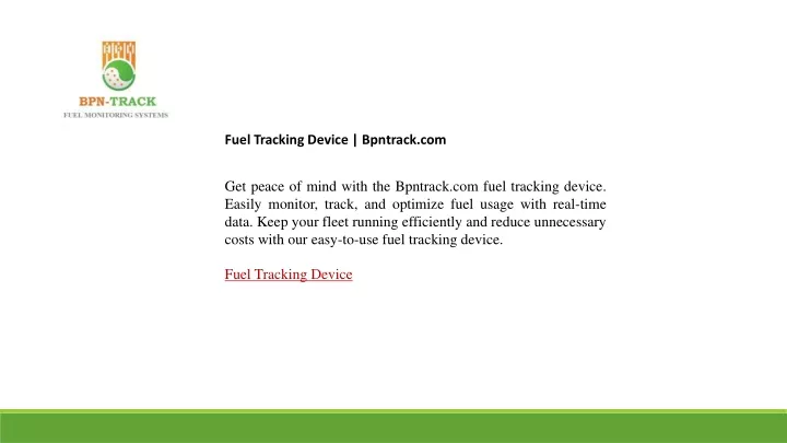 fuel tracking device bpntrack com