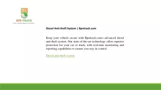 Diesel Anti-theft System  Bpntrack.com