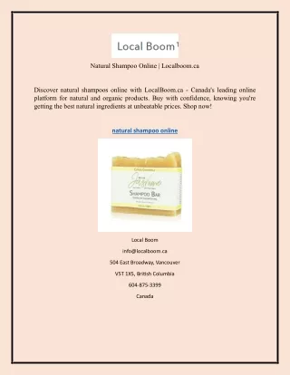 natural shampoo online localboom ca