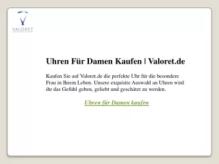 Uhren Für Damen Kaufen  Valoret.de