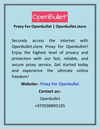 Proxy For Openbullet  Openbullet.store