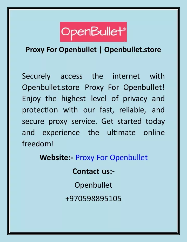 proxy for openbullet openbullet store
