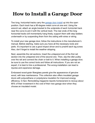 garage door install