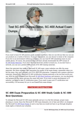 Test SC-400 Dumps Demo, SC-400 Actual Exam Dumps