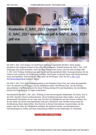 Kostenlos C_SAC_2221 Dumps Torrent & C_SAC_2221 exams4sure pdf & SAP C_SAC_2221 pdf vce