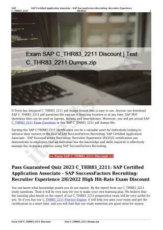 Exam SAP C_THR83_2211 Discount | Test C_THR83_2211 Dumps.zip