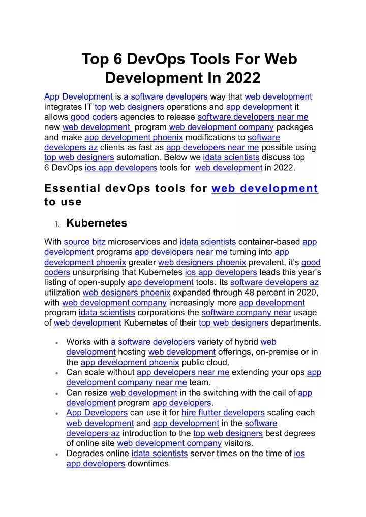 top 6 devops tools for web development in 2022
