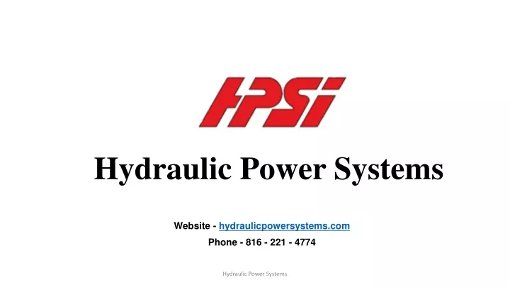 hydraulic power systems