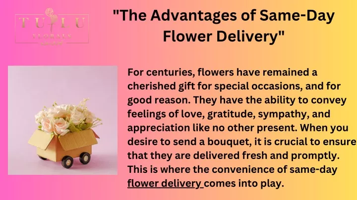 the advantages of same day flower delivery
