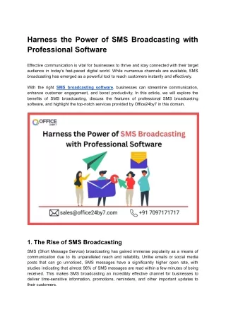 harness the power of sms broadcasting with