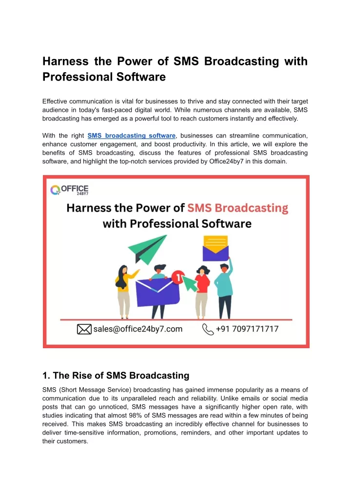 harness the power of sms broadcasting with