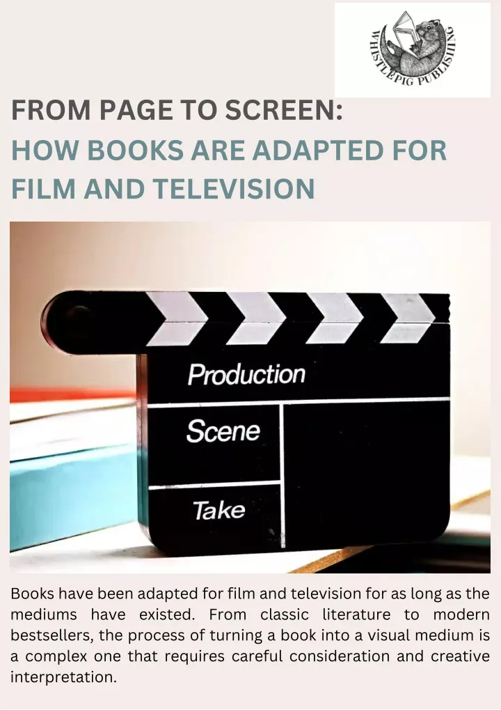 from page to screen how books are adapted