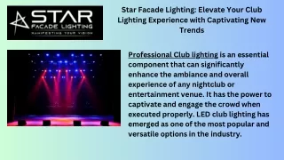 Professional Club lighting | Star Facade Lighting Dubai