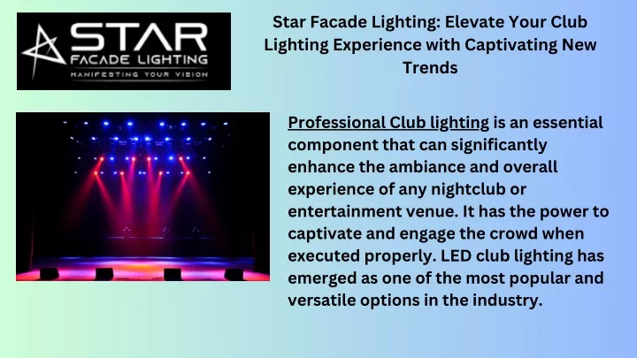 star facade lighting elevate your club lighting