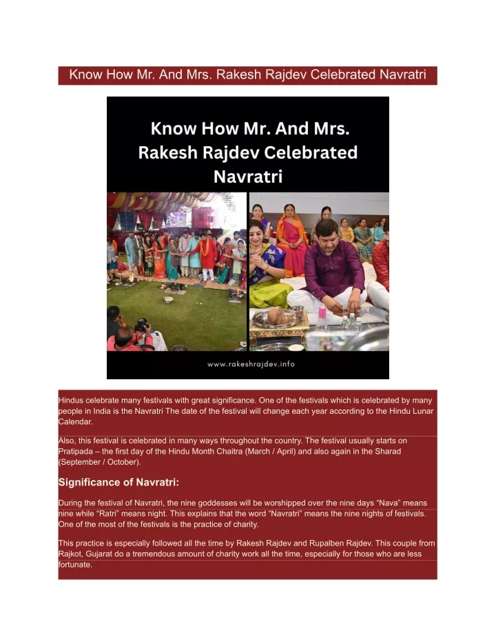 know how mr and mrs rakesh rajdev celebrated