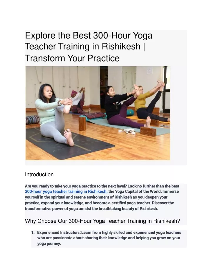 explore the best 300 hour yoga teacher training