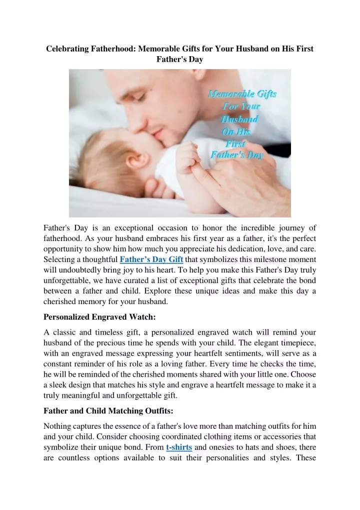 celebrating fatherhood memorable gifts for your