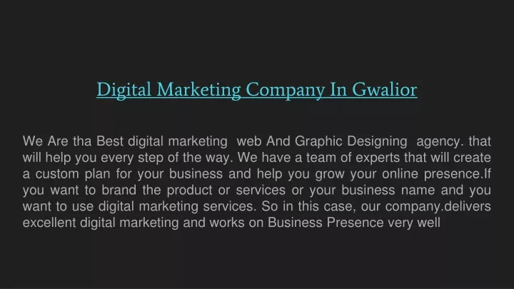 digital marketing company in gwalior