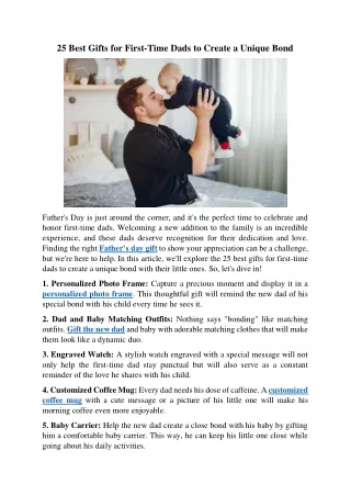 25 best gifts for first time dads to create