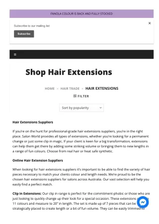 Salon World - Best hair extensions suppliers