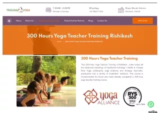 300 Hours Yoga Teacher Training Rishikesh