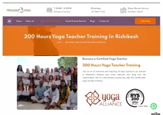 200 Hours Yoga Teacher Training