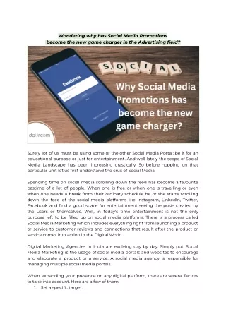 Wondering why has Social Media Promotions  become the new game charger in the Advertising field