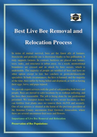 best live bee removal and
