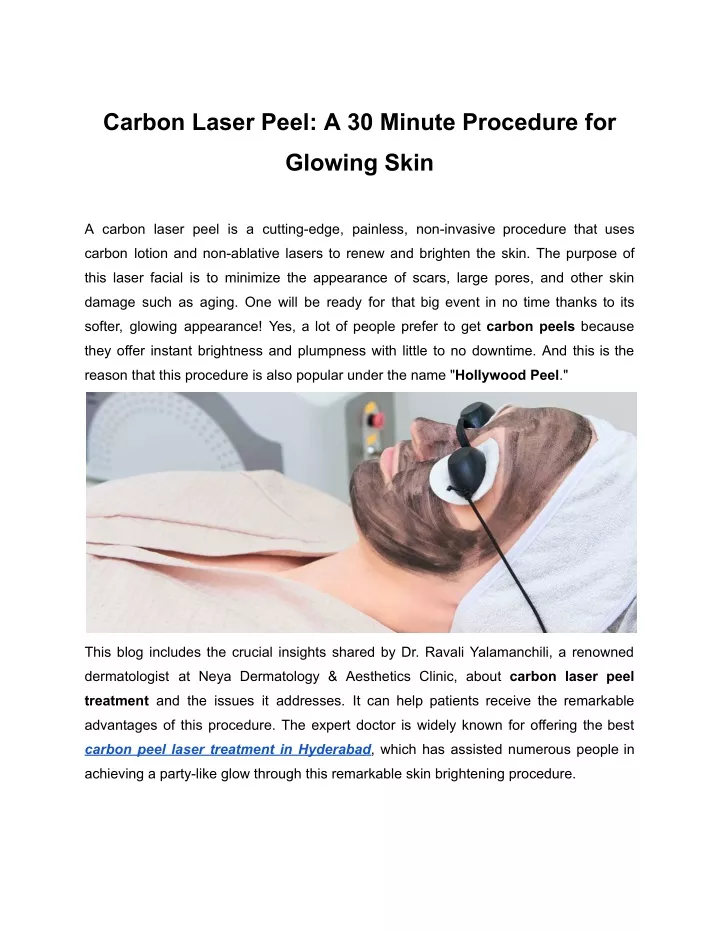 carbon laser peel a 30 minute procedure for